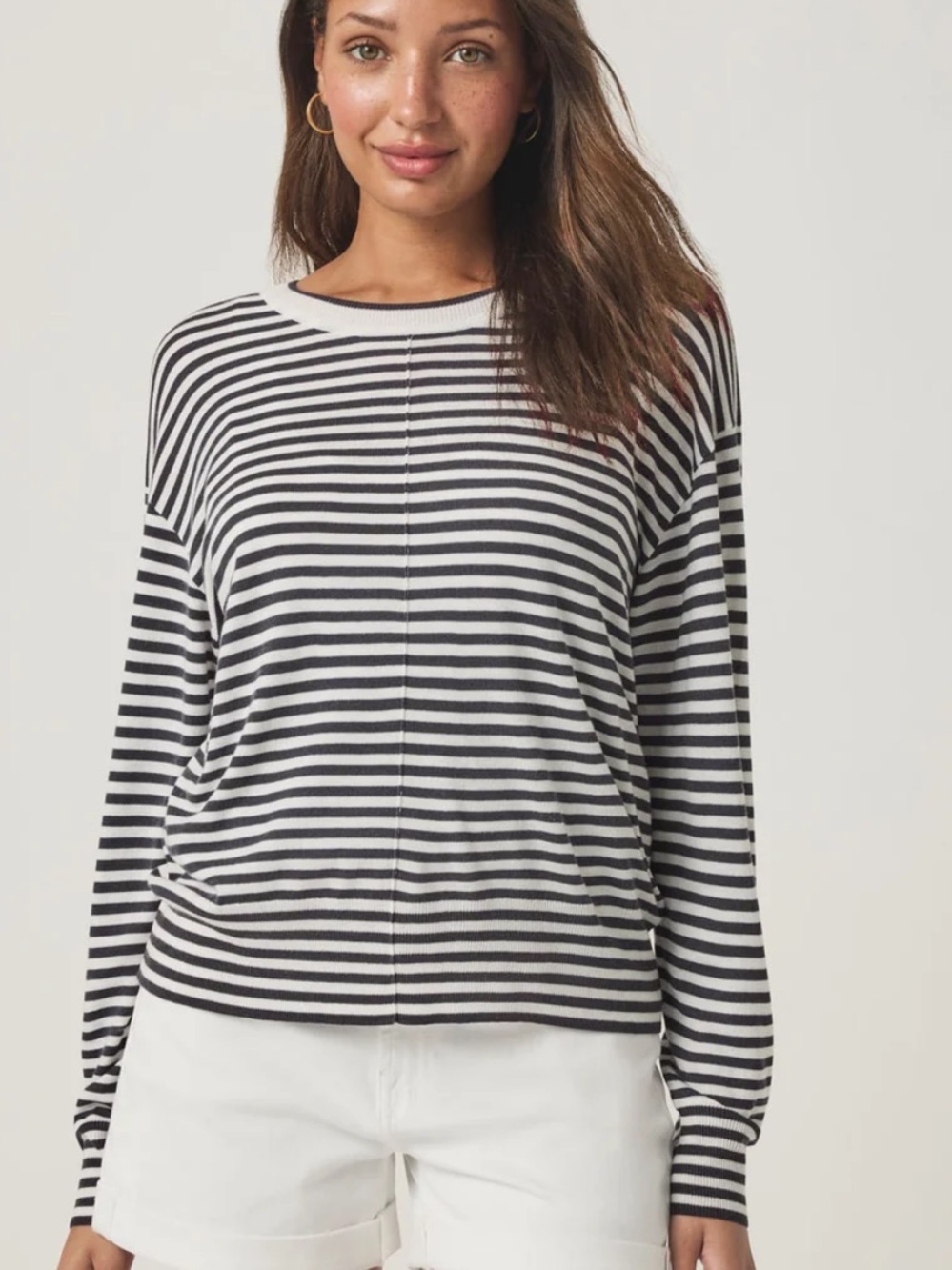 Splendid Finn Striped Sweater Gray and White Size XS NWOT